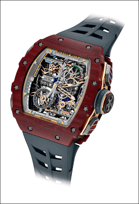 RICHARD MILLE RM 41-01胭脂紅Basalt TPT®玄武巖纖維材質款，限量30只。