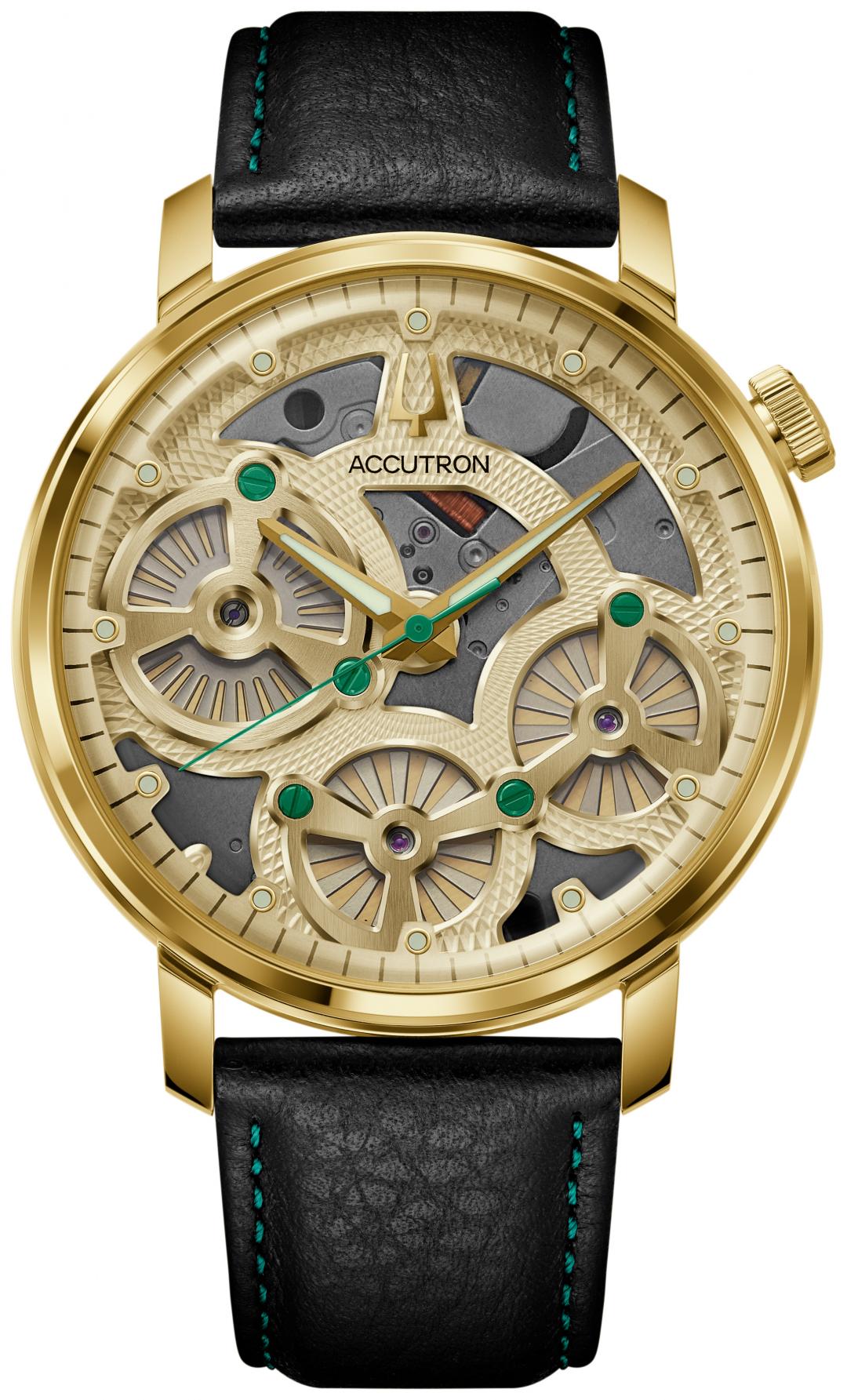 BULOVA 27A205A錶款，43.5金色電鍍不鏽鋼錶殼，台灣限量5只，137,800元。(BULOVA提供，以下同)