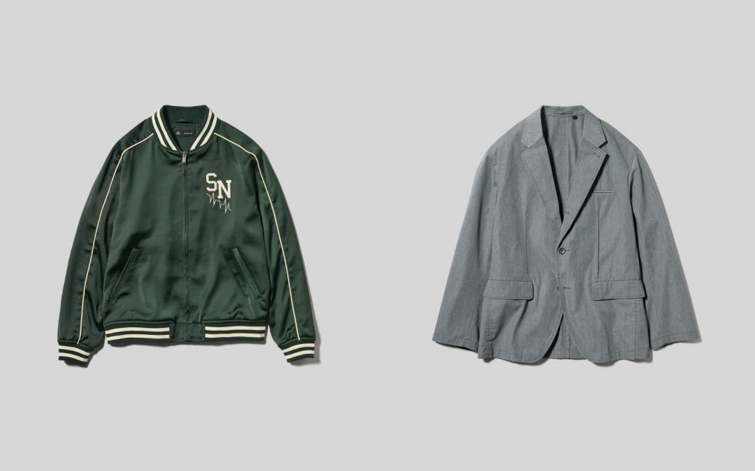 （左起）緞面羅紋外套（原價NT$1,690）、西裝外套（原價NT$1,690）。