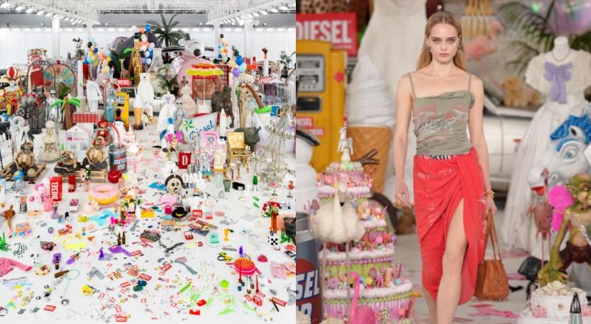 Diesel秋冬伸展台堆疊藏品樂園 循環再造道具書寫永續篇章 強調材質對比摒棄傳統結構