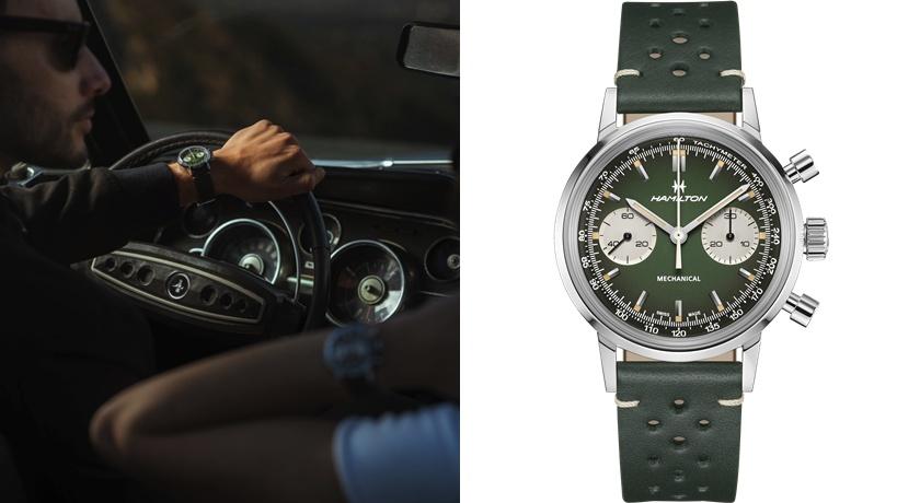 漢米爾頓美國經典系列H計時碼錶，40毫米精鋼錶殼，70,000元。（Hamilton提供，以下同）