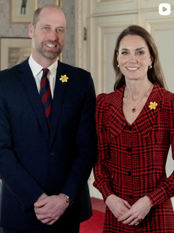 威廉王子和凱特王妃錄製影片，慶祝聖大衛節。(翻攝自IG)