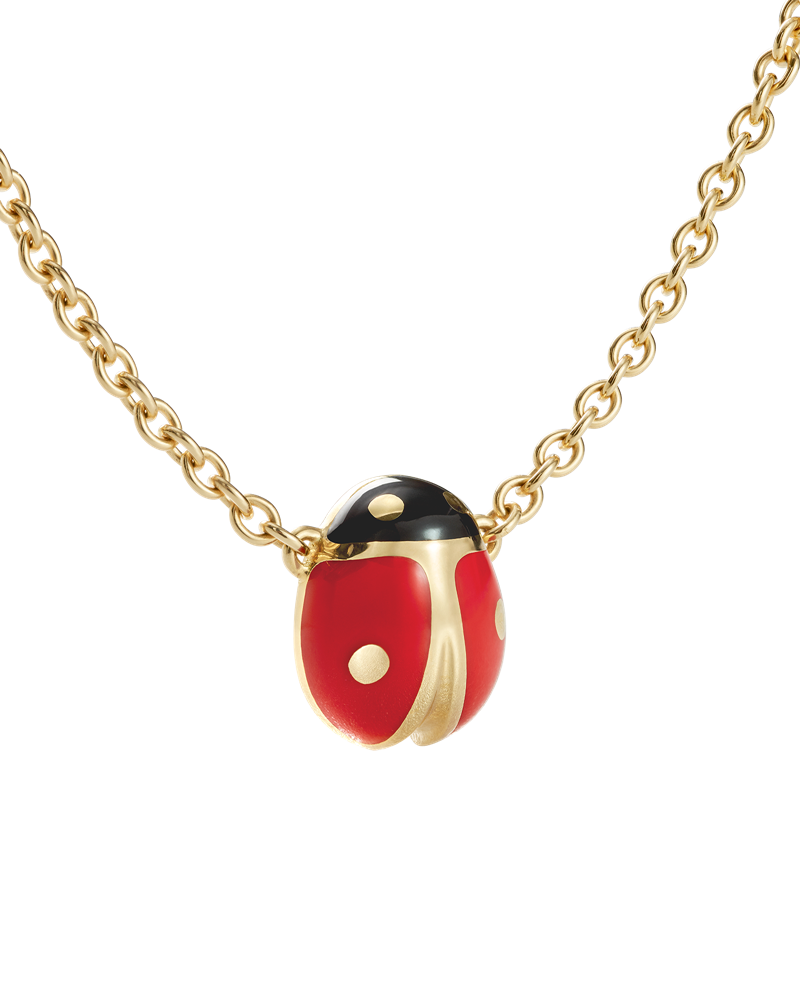 Diorette 18K金彩漆瓢蟲造型項鍊。（Dior提供）