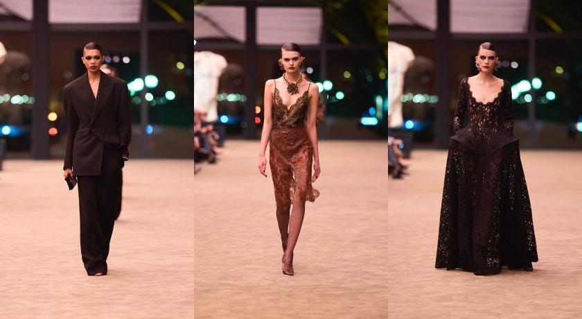 巴黎時裝週首兩日重頭戲之一的SAINT LAURENT，2026秋冬系列以煙裝與蕾絲材質為主軸。