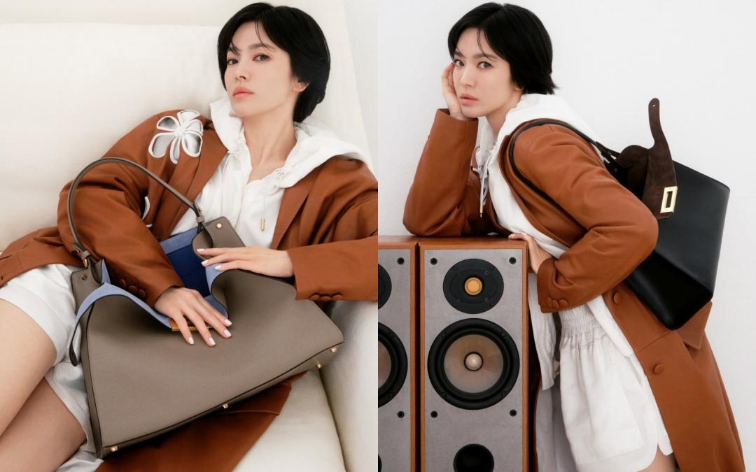 宋慧喬以同一套造型搭配不同色FENDI WAY包款，全力宣示本季時尚迷必收配件。