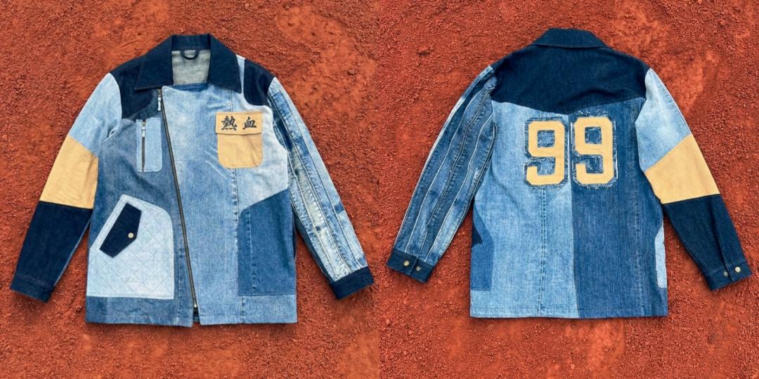 球衣拼接寬版外套，售價NT$32,800元。