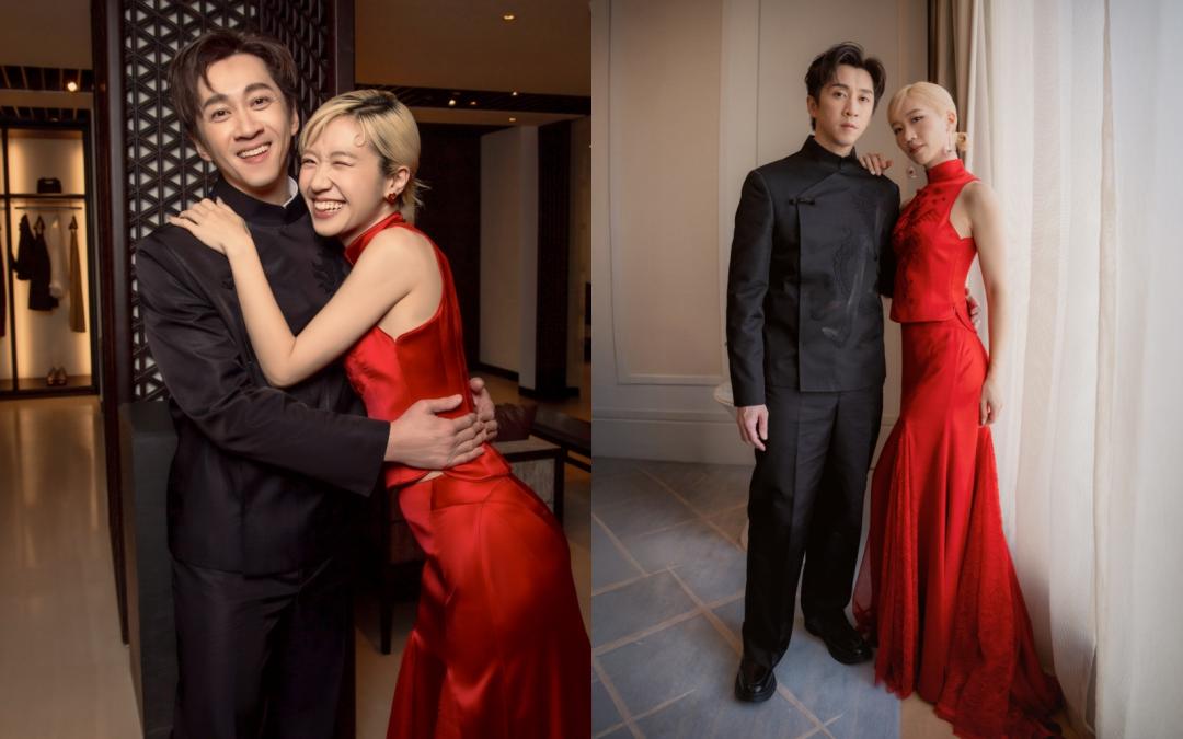 Lulu與陳漢典的文定中式禮服就出自夏姿王太之手。