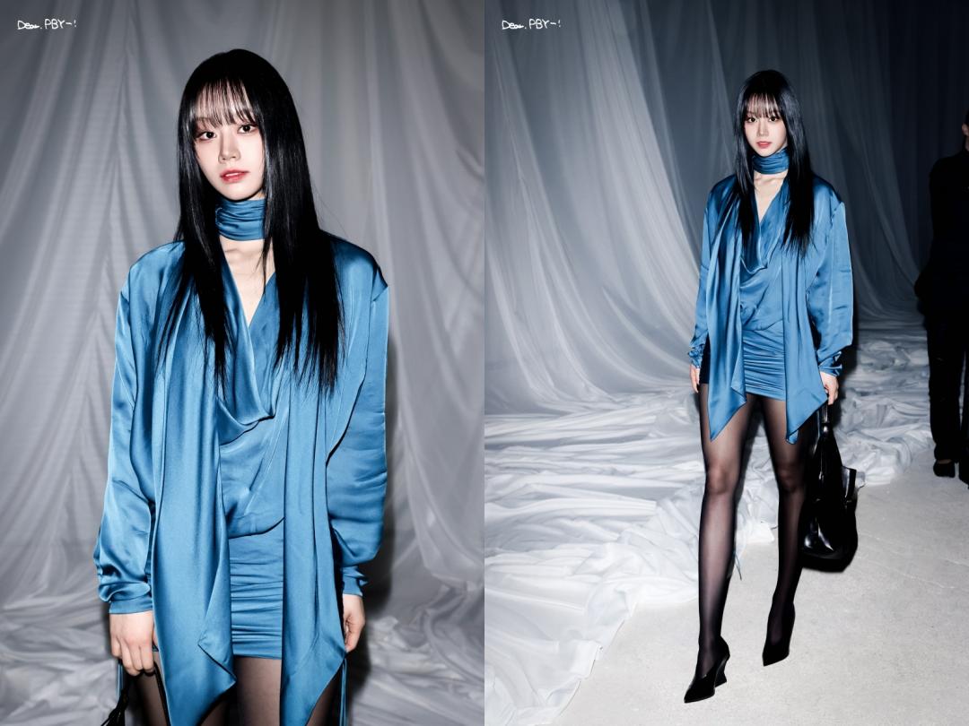 現身巴黎時裝週時，惠利以少見的性感姿態亮相，激短迷你裙讓美腿更加修長。