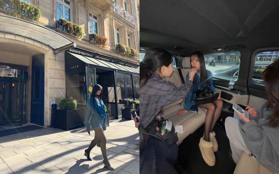 秀後惠利曝光幕後照，只見她在車外「超殺」，在車上則是「超萌」，呈現兩極化反差。