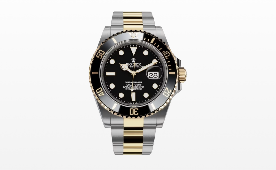 勞力士Submariner Date黃金及蠔式鋼款，641,500元。(翻攝自官網)