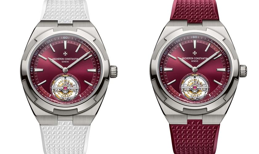 隨錶附贈白色和深紅色橡膠錶帶。