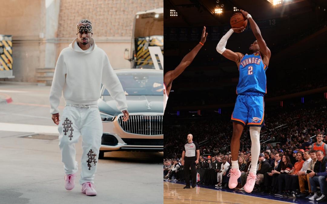 SGA近期腳上頻頻穿著的粉色戰靴，隨著他書寫新歷史，迎來一波爆紅。