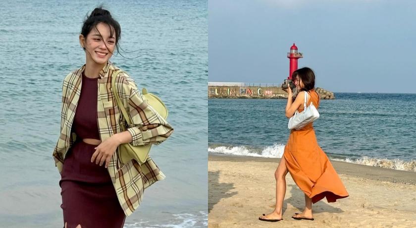 金世正曬出一系列拍LONGCHAMP春夏廣告的花絮。