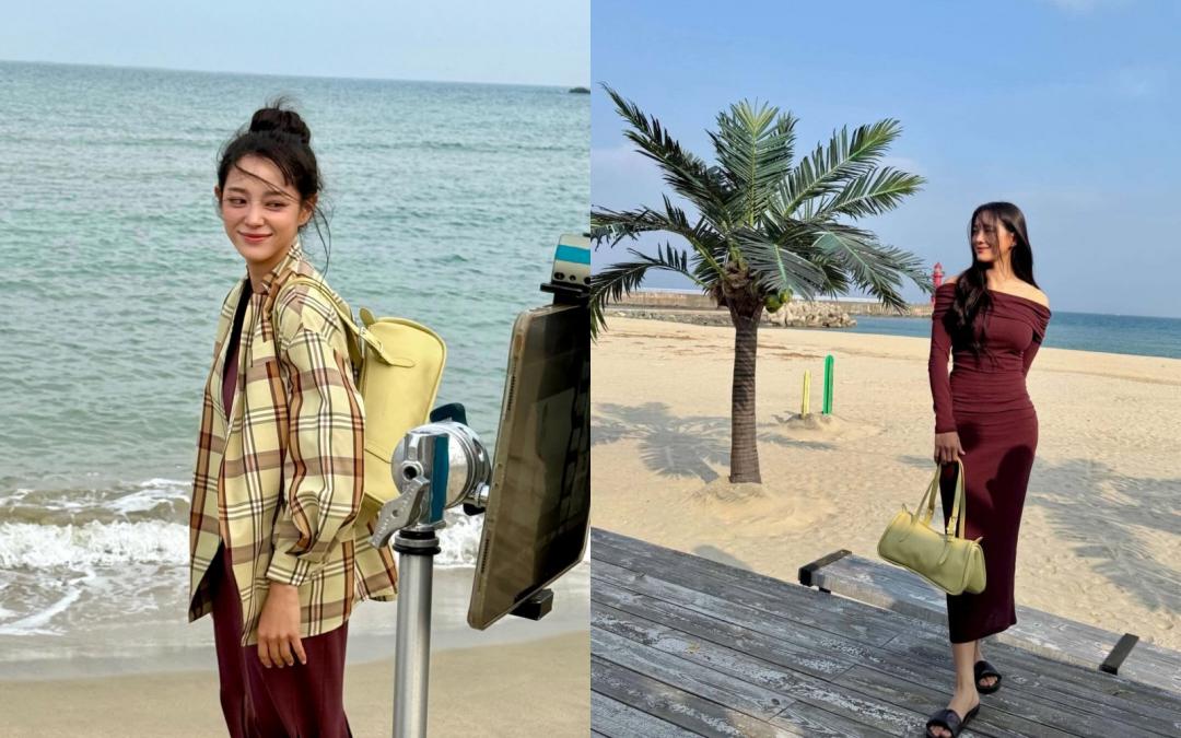 海邊穿搭美照中，張張都有Looong系列美包陪伴。