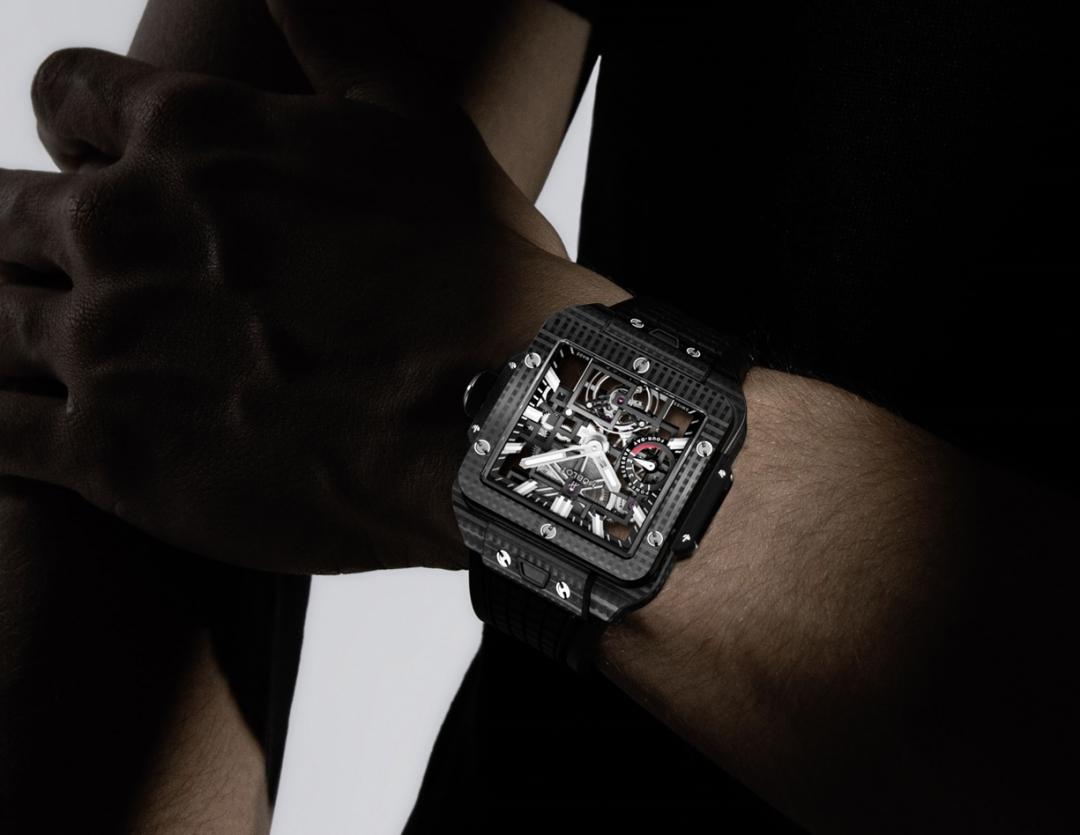 HUBLOT Square Bang陀飛輪四日動力儲存腕錶，3,226,000元。
