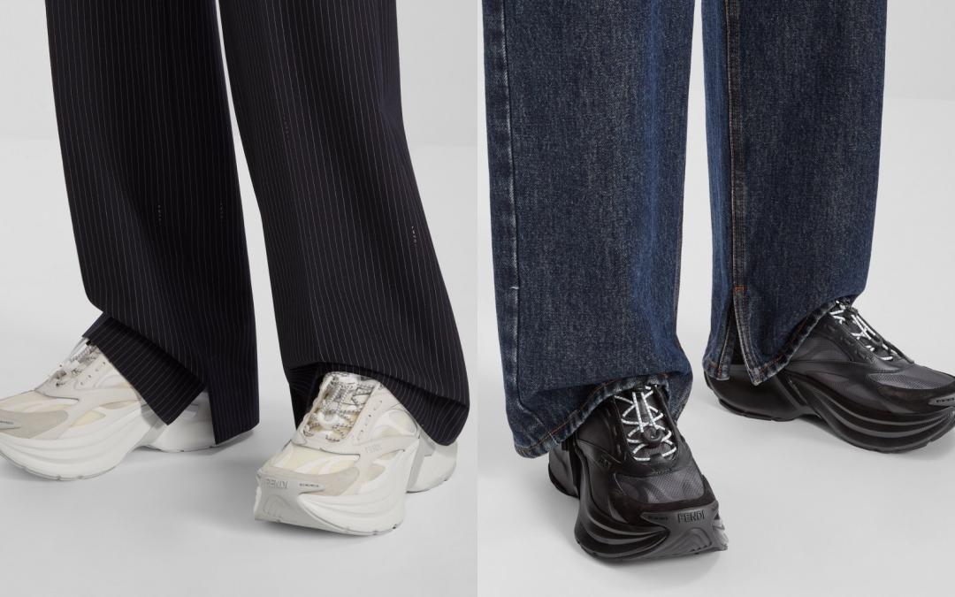 FENDI F-Light慢跑鞋主打6公分厚底輪廓。