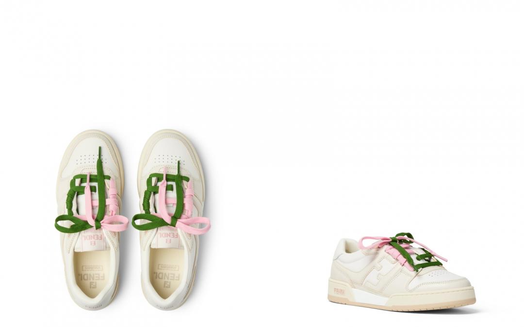 FENDI Match運動鞋以雙色鞋帶展現可愛感。