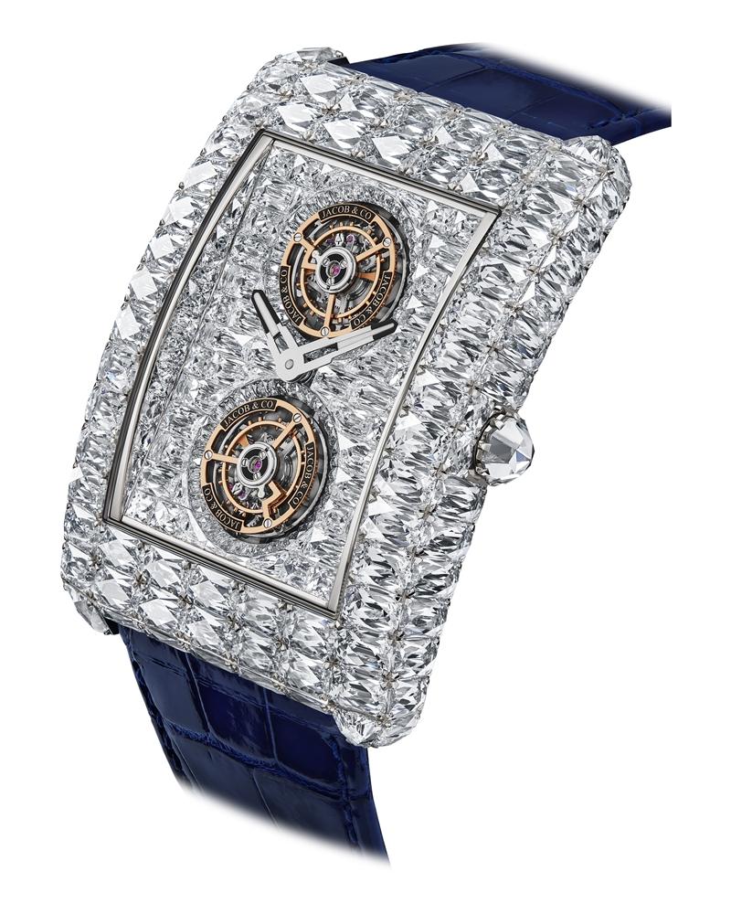 Jacob & Co. Billionaire雙陀飛輪腕錶，全球限量18只、340萬美元。（Sincere Haute Horlogerie提供）
