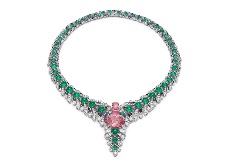 BVLGARI Eclettica系列 Secret Garden 頂級彩寶與鑽石項鍊。（BVLGARI提供）