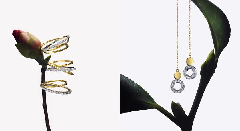 黃金配鉑金竟然這麼美！日本AHKAH elements系列用極簡線條打造百搭珠寶