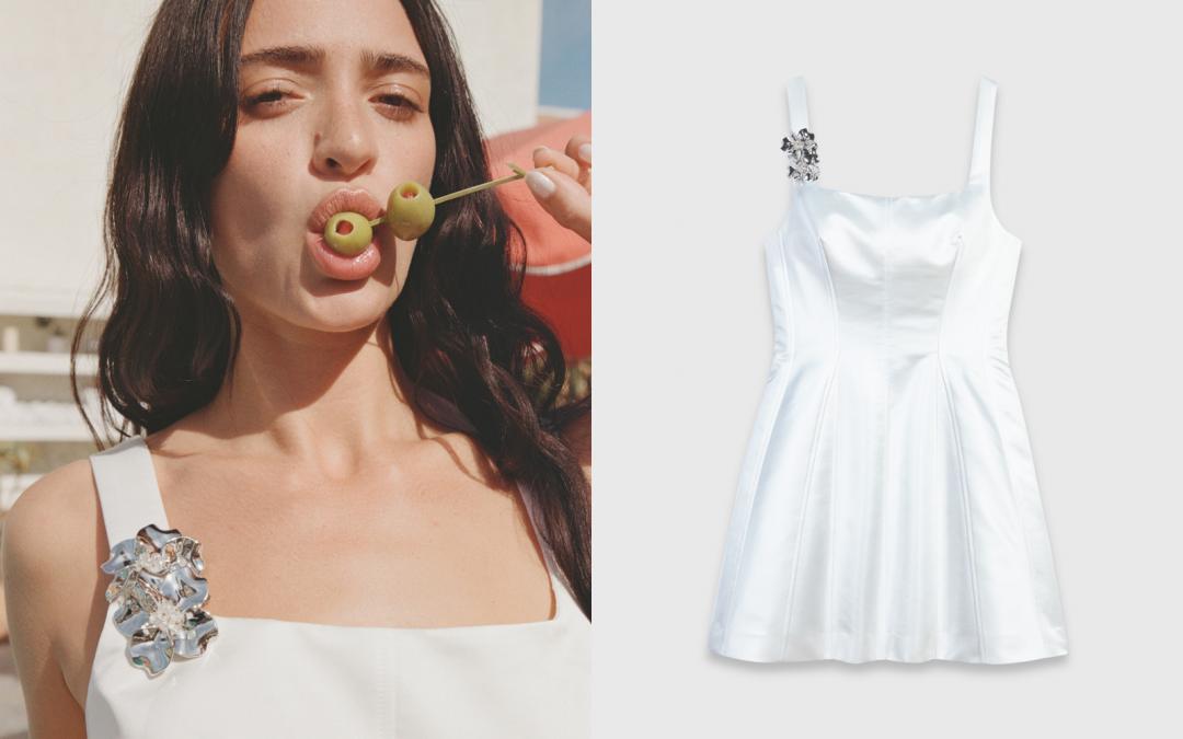 緞面背心洋裝，售價NT$18,590元。