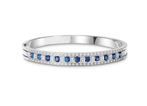 DAMIANI Belle Époque美好年代系列18K白金藍寶石多鑽手環，482,000元。