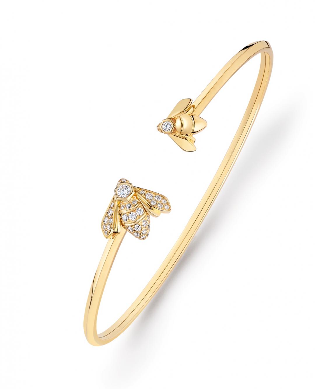 Chaumet Bee de Chaumet 18K黃金鑽石手環，價格店洽。
