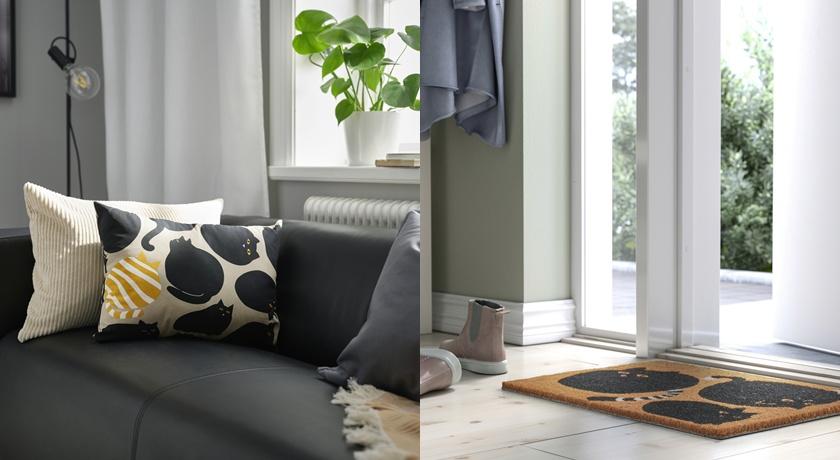 SANDMOTT靠枕199元、VÄGTYP門墊299元。