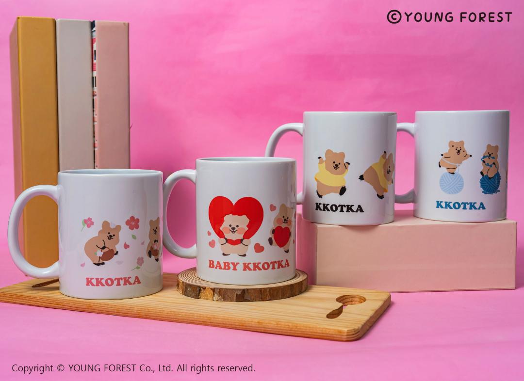 勾卡KKOTKA「馬克杯」，共有黃、藍、粉及紅4款色系。