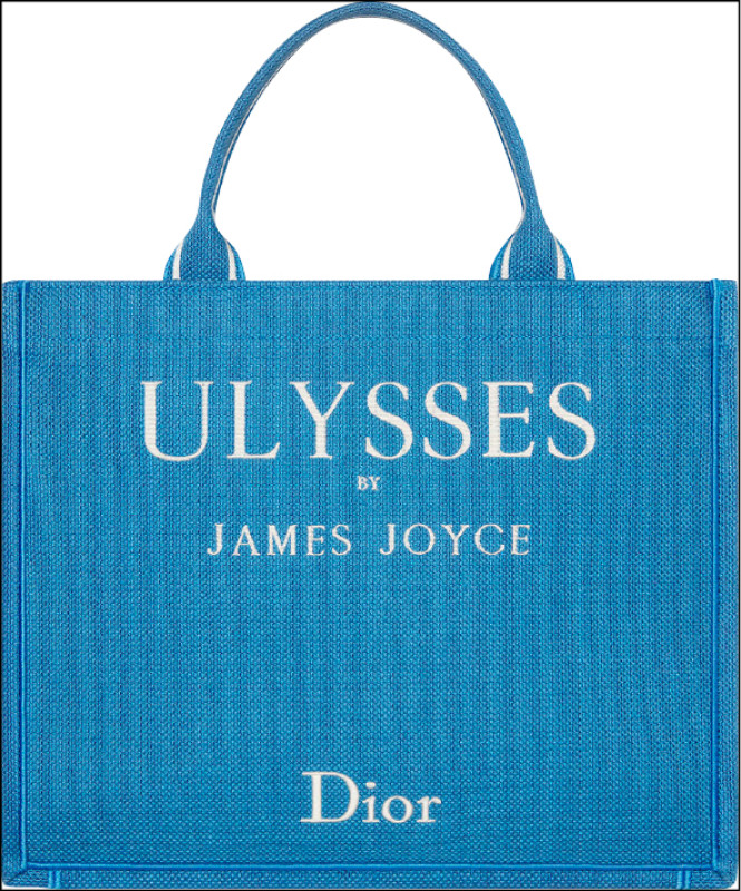 Dior Book Tote海藍色ULYSSES刺繡帆布中型托特包，110,000元。