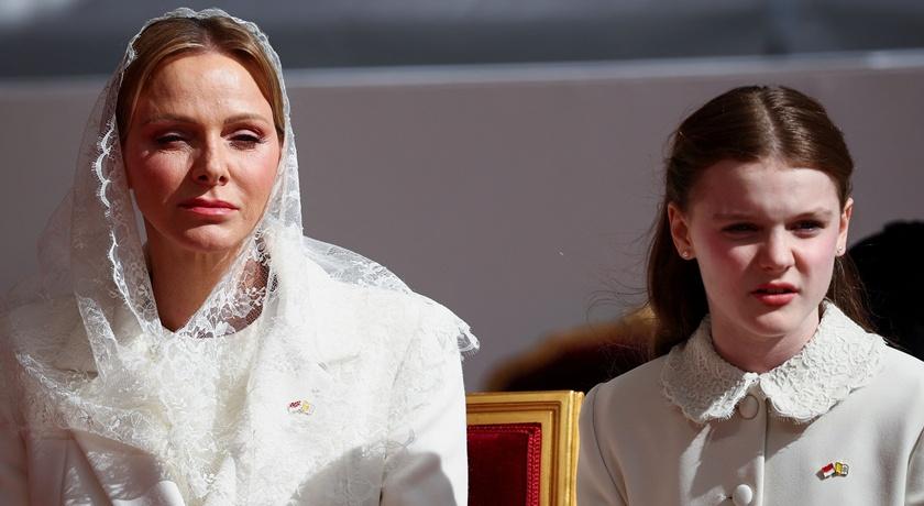 摩納哥王妃與女兒。(路透)