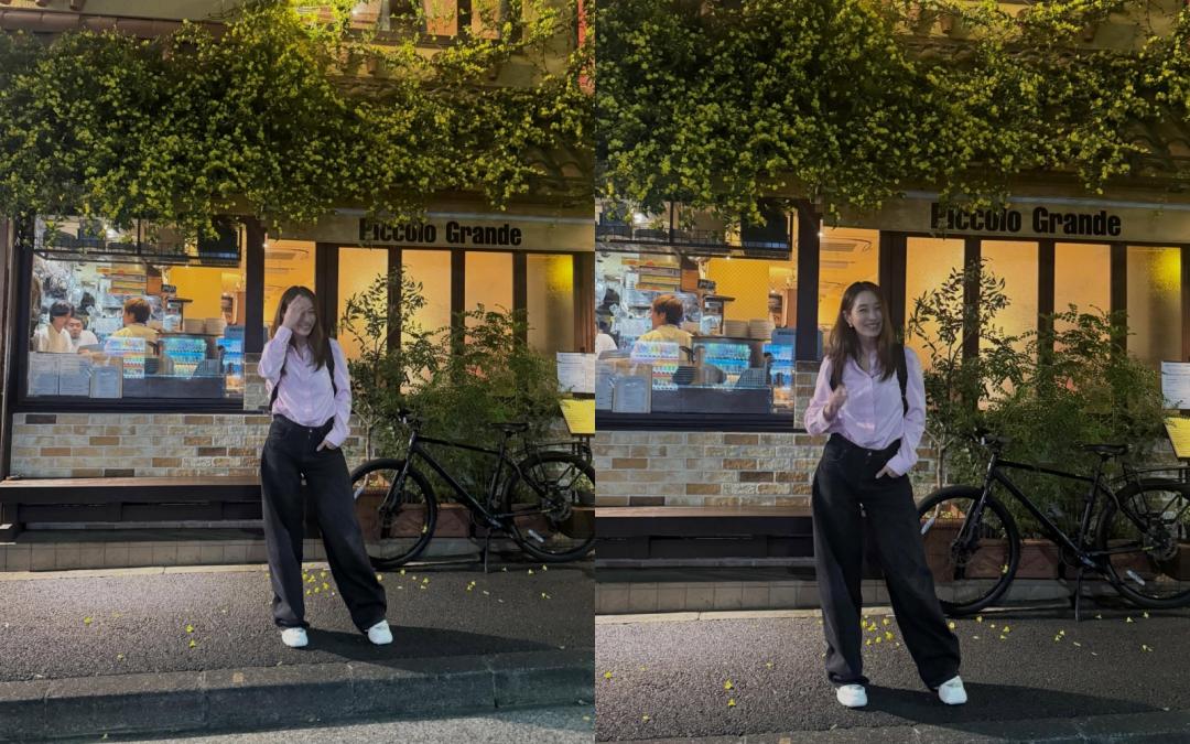 李珉廷最新街拍照，素顏上鏡超有少女感。