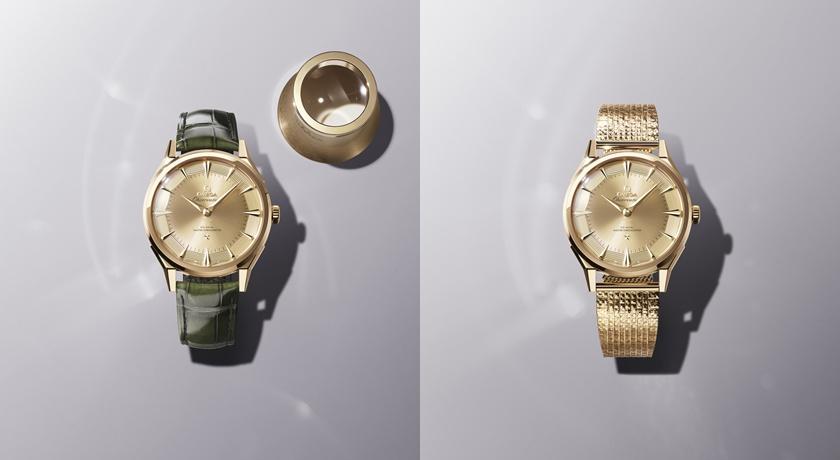(左)星座系列天文台腕錶39.4毫米Moonshine金錶殼1,145,000元；(右)Moonshine金錶殼與鍊帶款1,786,000元。