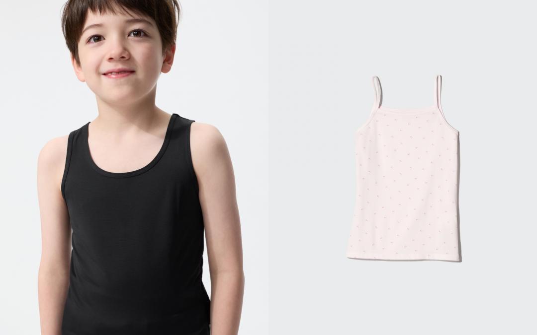 童裝AIRism極細網眼坦克背心，原價NT$190元，期間限定優惠NT$149元。