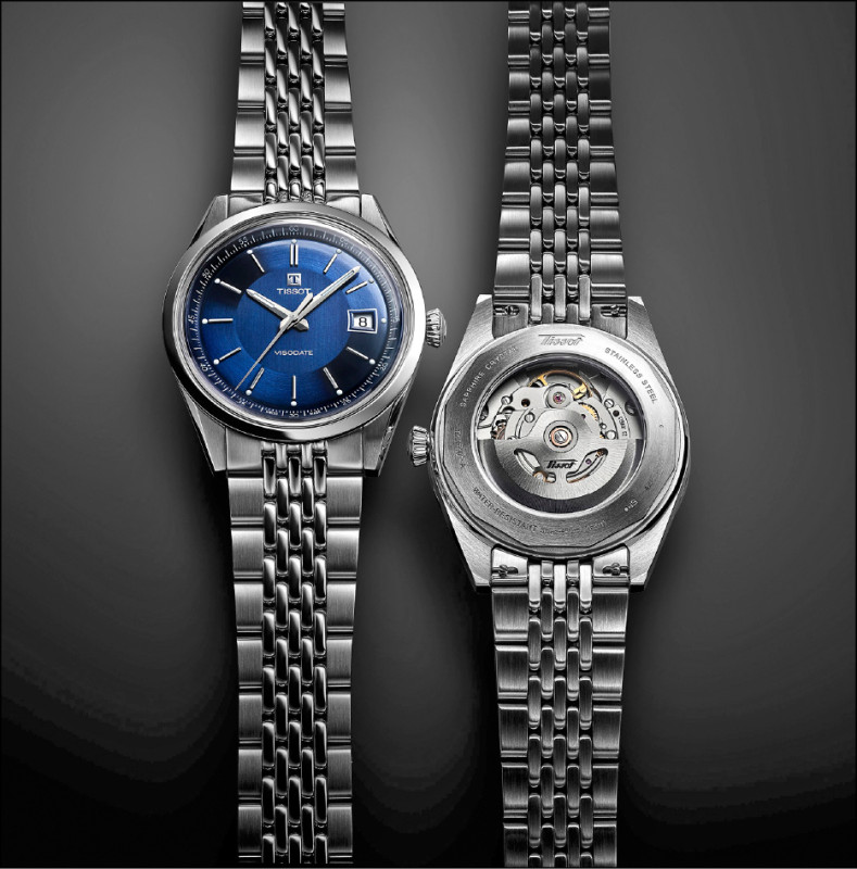 Visodate系列腕錶搭載Powermatic 80自動上鍊機芯，藍色款27,900元。