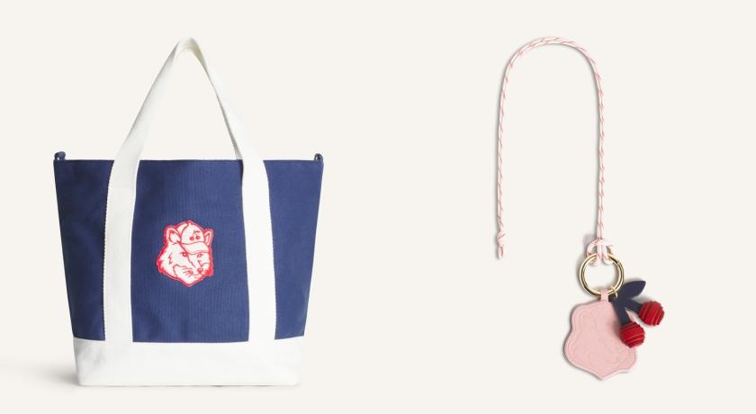 （左起）LANE托特包（NT$7,700）、狐狸頭櫻桃鑰匙圈（NT$3,700）。
