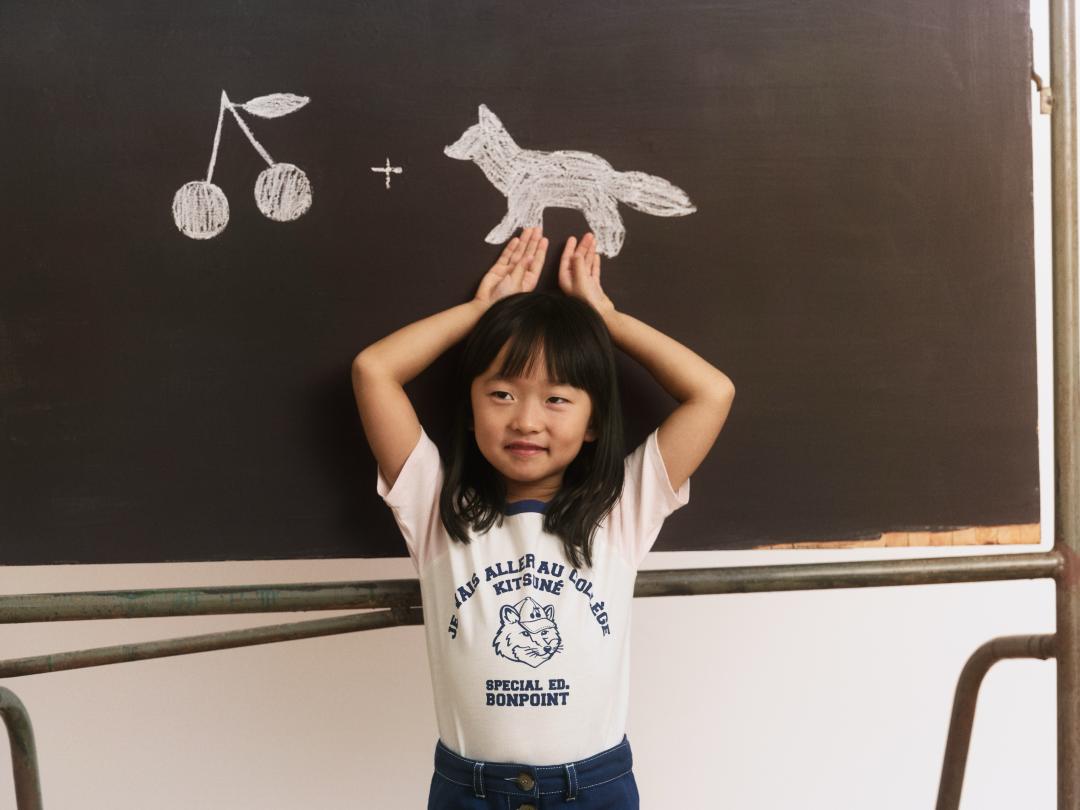 當MAISON KITSUNÉ小狐狸遇上BONPOINT櫻桃，讓童趣風格再升級。