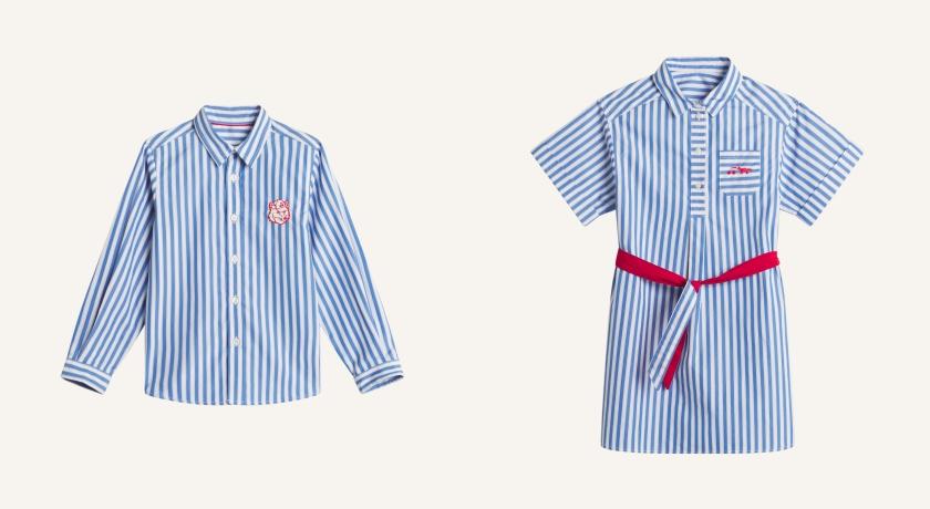 （左起）TANGUI條紋襯衫（NT$6,600）、LISSANDRA襯衫式洋裝（NT$8,800）。