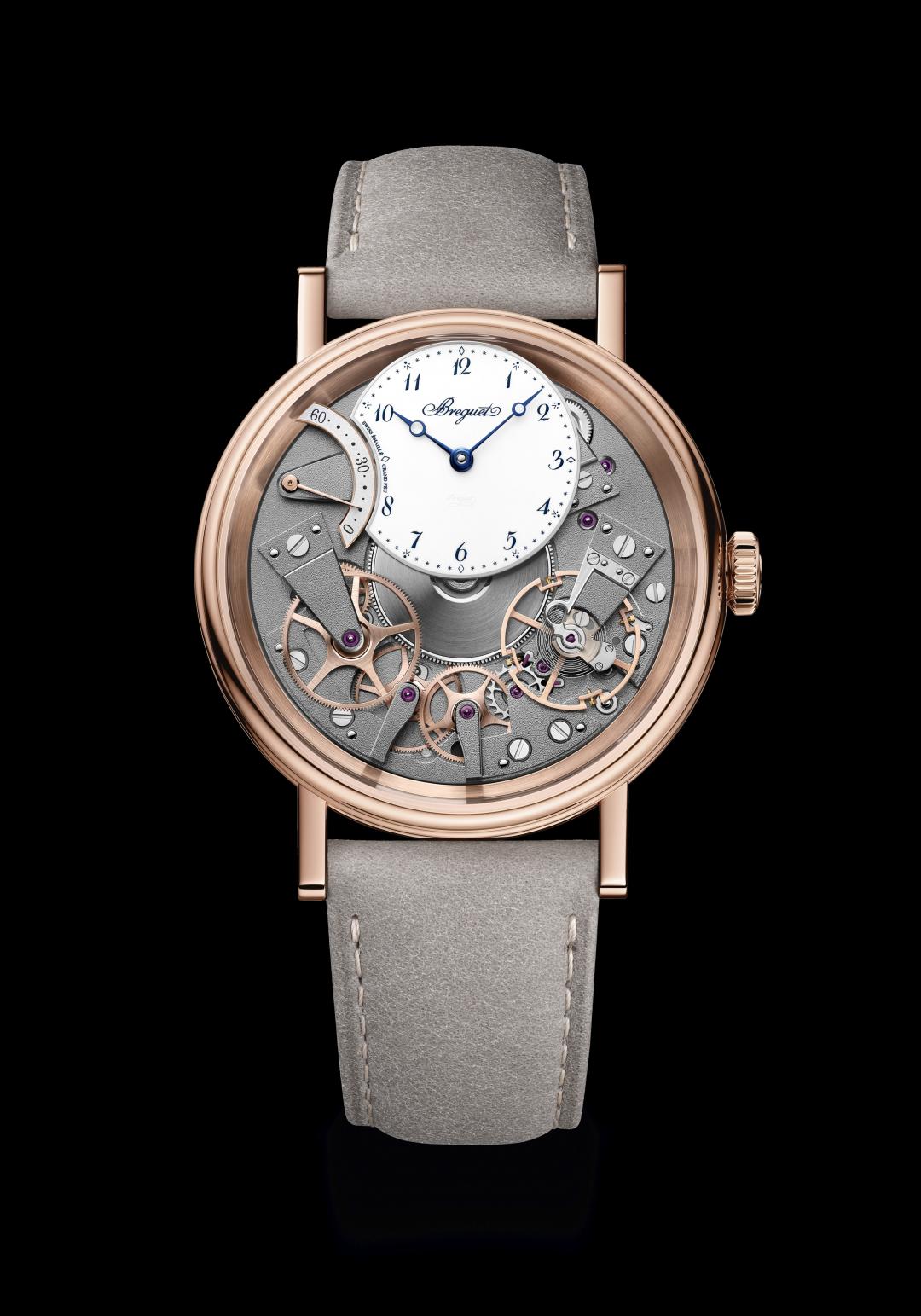 Tradition 7097腕錶，40毫米18K玫瑰金錶殼、白色大明火琺瑯主錶盤，1,507,000元。