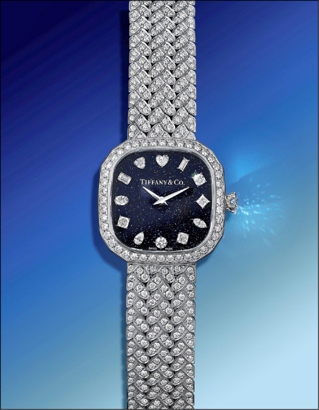Tiffany Eternity白K金砂金石鋪鑲鑽石腕錶，價格店洽。