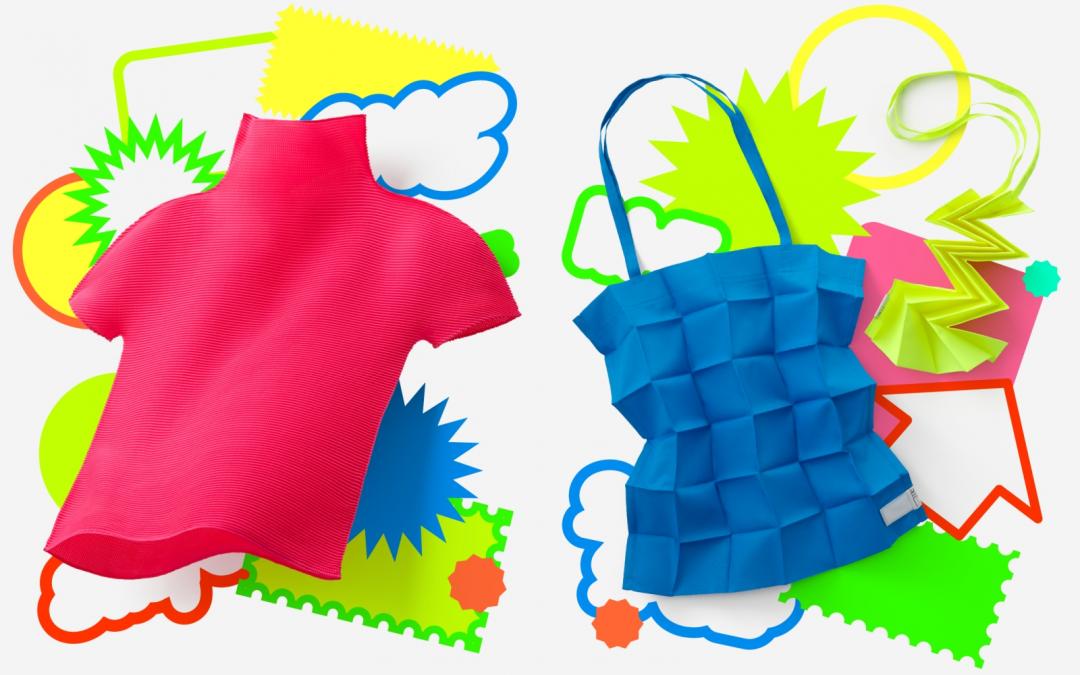 以便利貼的概念設計出NEON霓虹限定系列上衣與托特袋，輕鬆折疊收納如薄紙，旅行攜帶正合適。