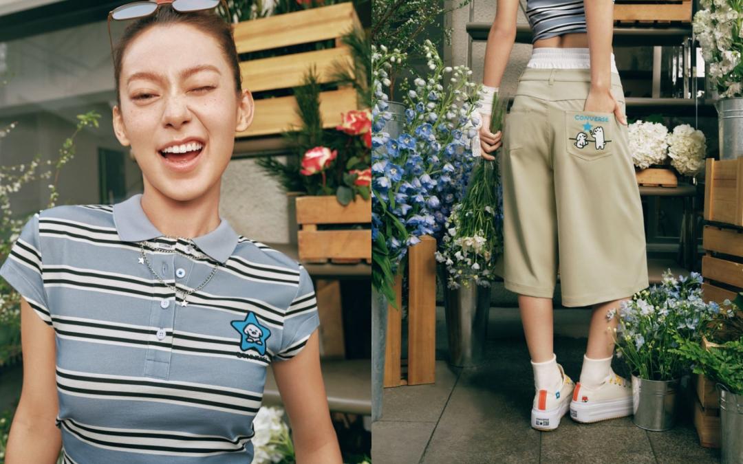 （左起）聯名系列POLO衫（NT$1,590）、七分褲（NT$2,290）。