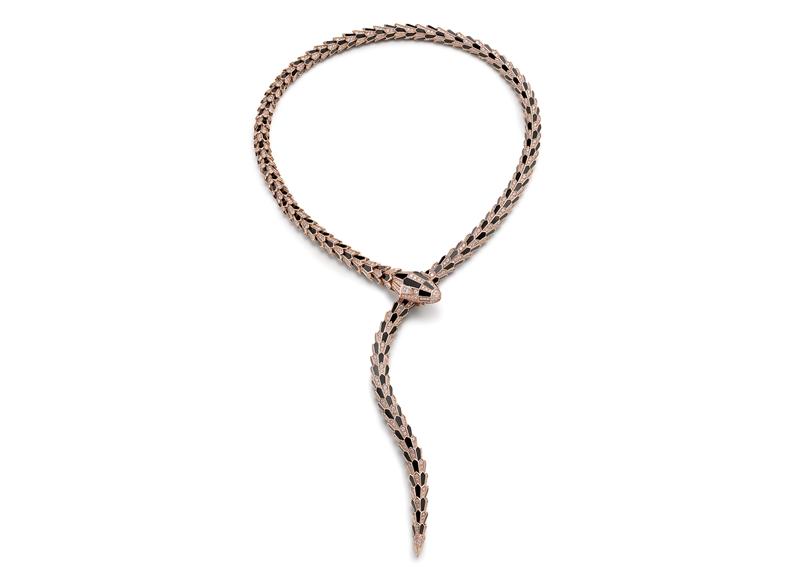 BVLGARI Serpenti頂級縞瑪瑙與鑽石項鍊。（BVLGARI提供）