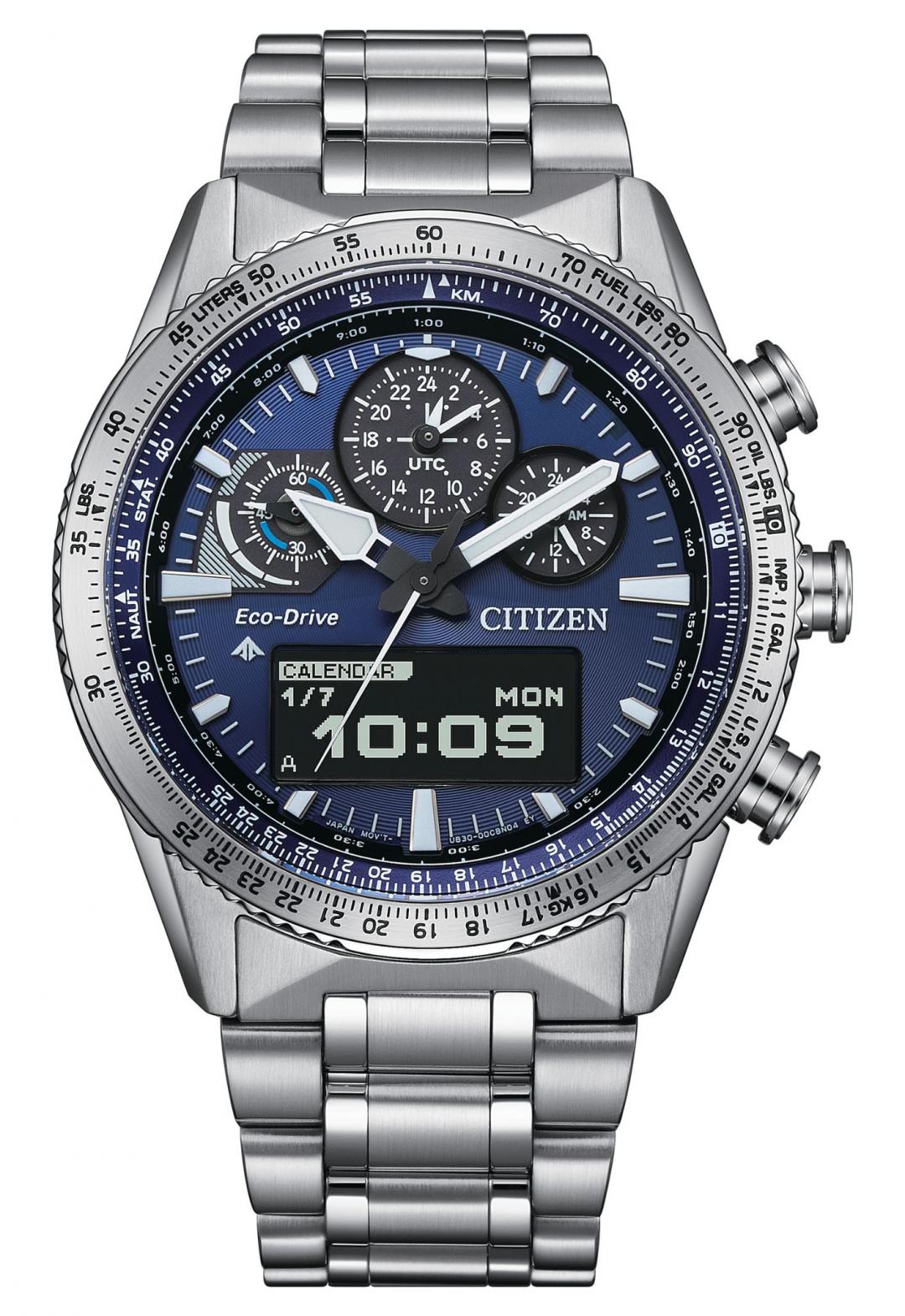 光動能液晶顯示世界時間飛行腕錶，JV2000-51L錶款，29,300元，全台限量20只。