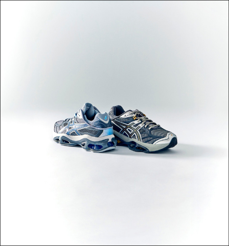 GEL-KINETIC 2.0透過鞋底鏤空設計，更直觀呈現招牌亞瑟膠機能科技，各7,680元。