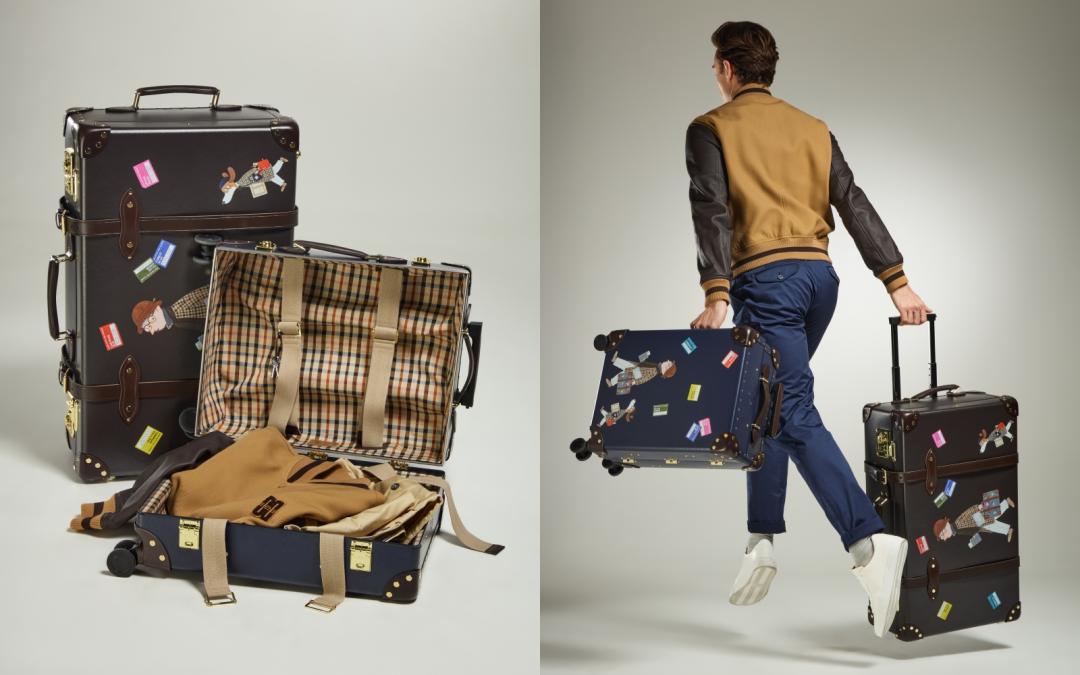 DAKSＸGlobe-TrotterＸMr.Slowboy三方聯名行李箱，行李箱（NT$135,000）、登機箱（NT$95,000）。