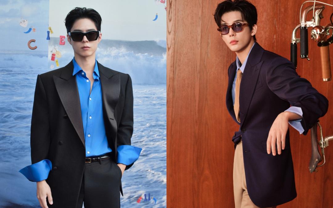 樸寶劍以撞色搭配展現法式風格，王安宇則以復古文青風現身。