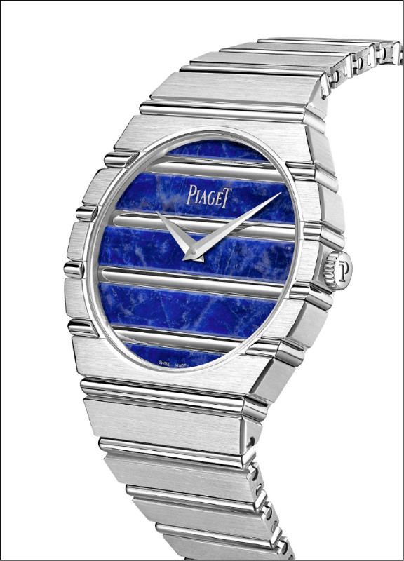 PIAGET Polo 79系列18K白金方鈉石自動上鍊超薄腕錶，搭載1200P1自動上鍊超薄機械機芯，錶徑38mm，價格店洽。