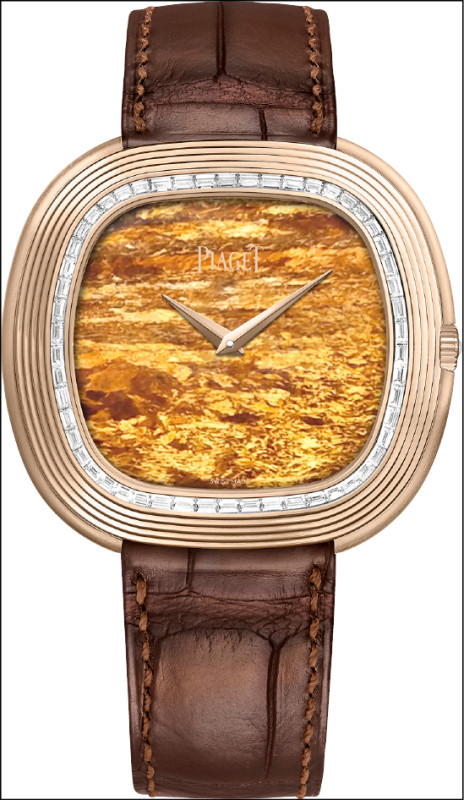 PIAGET Andy Warhol系列18K玫瑰金古銅輝石面盤自動上鍊腕錶，搭載501P1自動上鍊機芯，尺寸45mm，價格店洽。