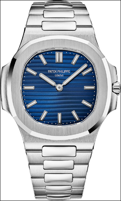 百達翡麗Nautilus 5610/1P-001自動上鍊腕錶，搭載240超薄自動上鍊機芯，鉑金錶殼與鍊帶，錶徑38mm，3,506,000元。